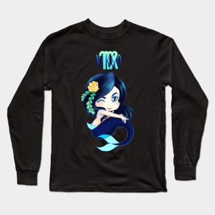 Virgo Damselfish Mermaid Long Sleeve T-Shirt